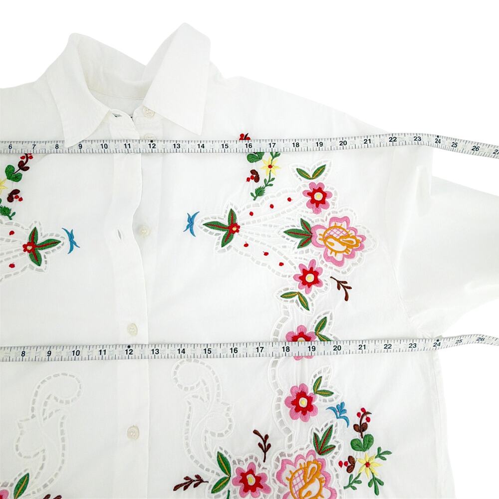 ESSENTIEL ANTWERP Jayme Embroidered Shirt in Off-white XS - Picture 9 of 11